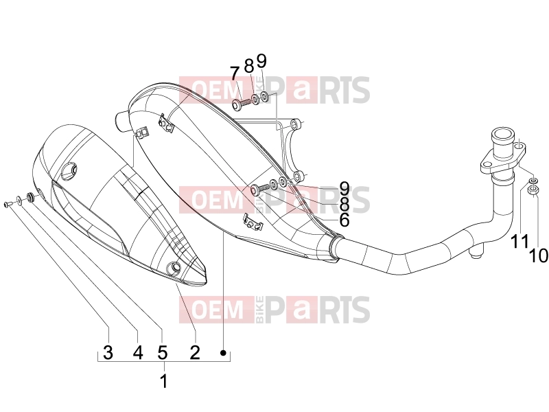 PIAGGIO Fly 150 (LBMM57) Engine » Silencer