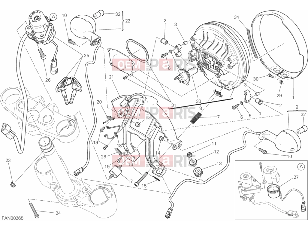 DUCATI 2015 Scrambler Icon HEADLIGHT