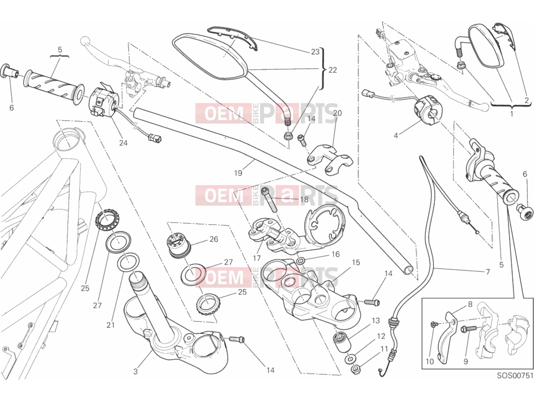 DUCATI 2015 Scrambler Icon HANDLEBAR AND CONTROLS