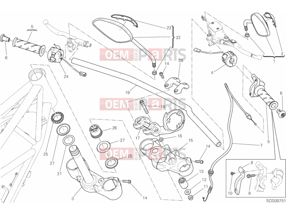 DUCATI 2017 Scrambler Icon HANDLEBAR AND CONTROLS