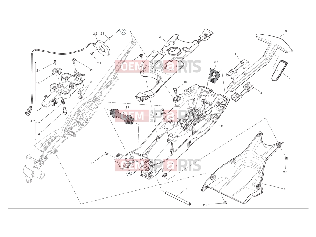 DUCATI 2012 Diavel Chromo Rear subframe