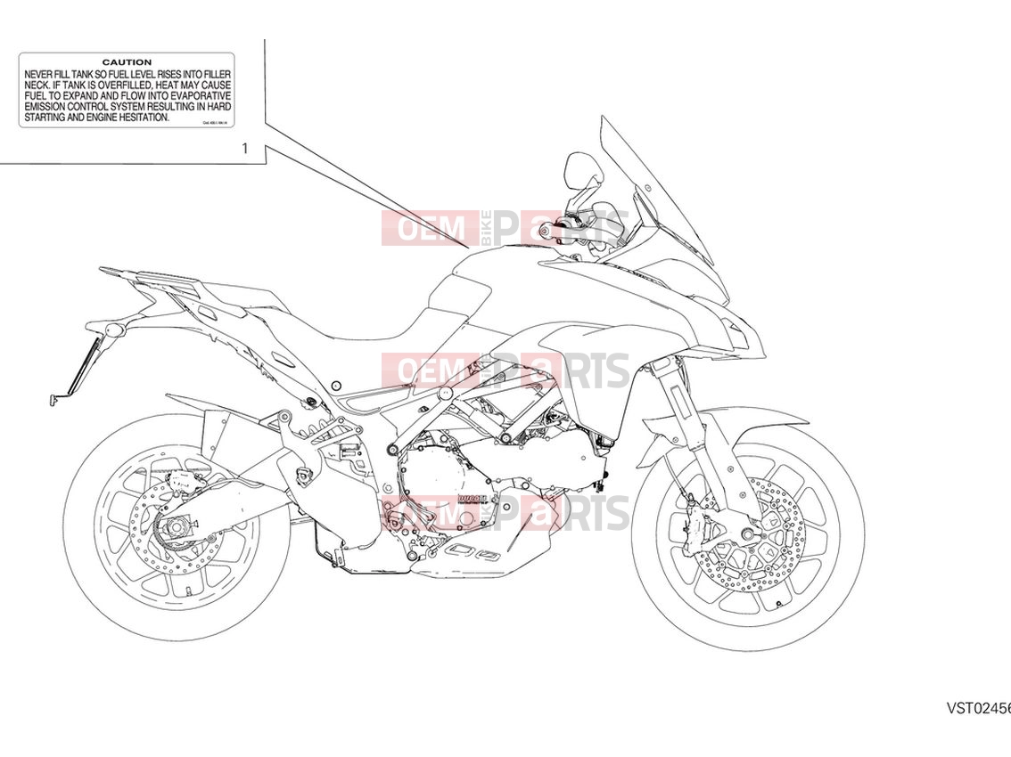DUCATI 2024 Multistrada V2 Warning label