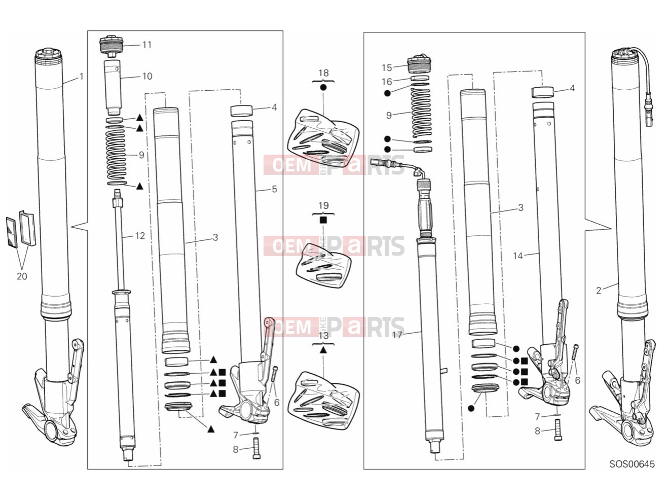 DUCATI 2019 Multistrada 1260 S Touring FRONT FORK