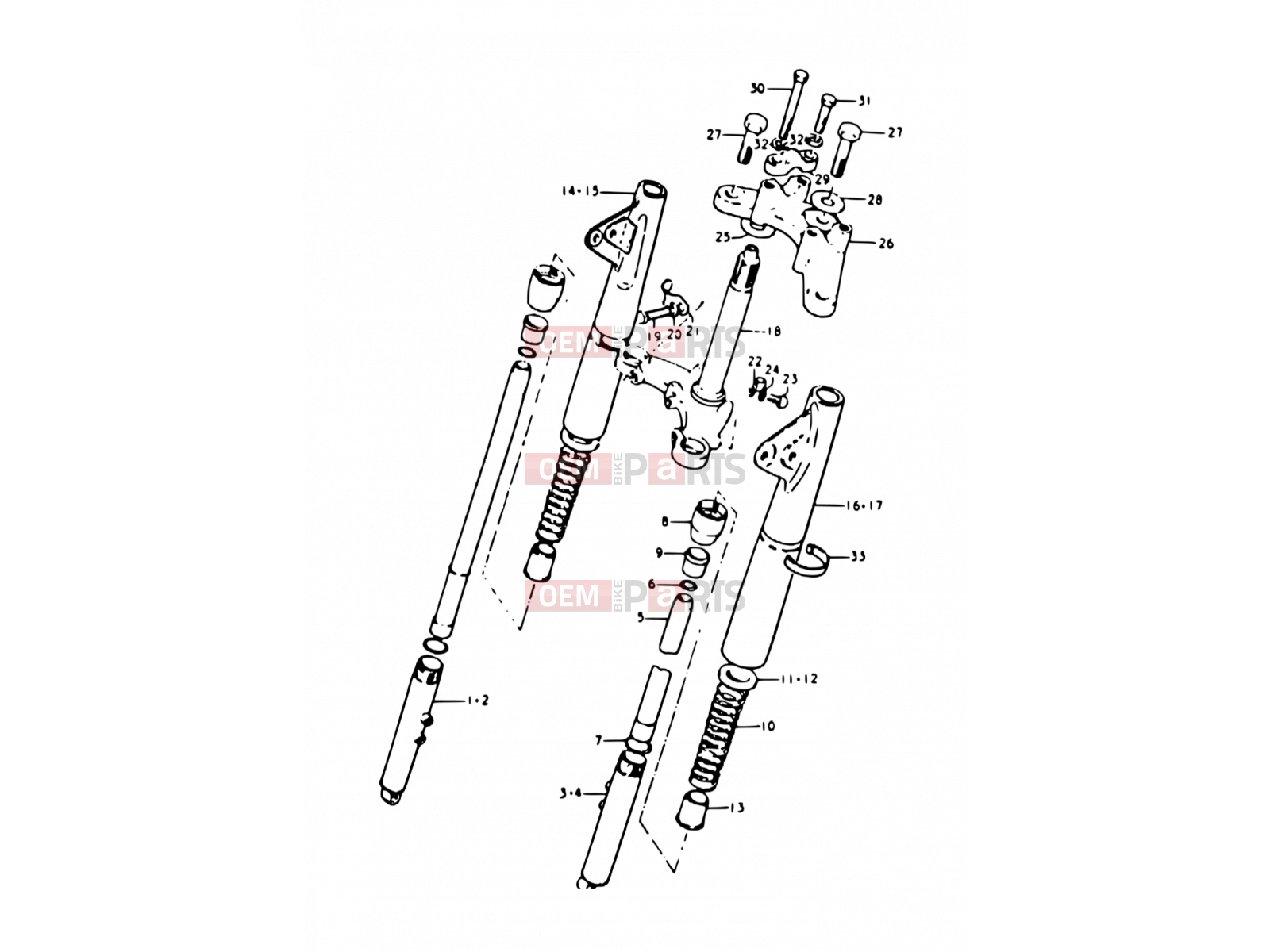 SUZUKI A100 N (1992) 34 - FRONT FORK (A100-4,K,L,M)