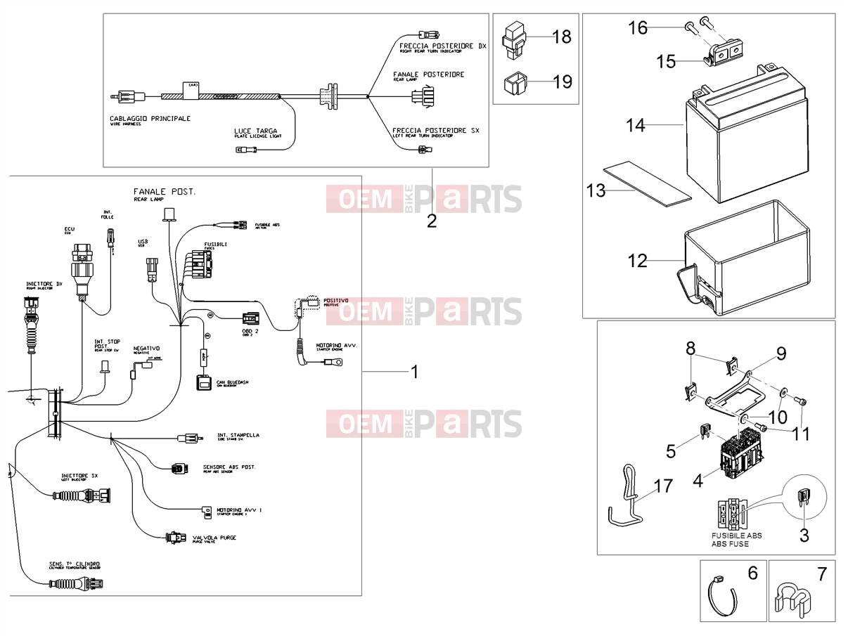 MOTOGUZZI V7 Special 850 (EU, UK) Electrical systems » Rear electrical system
