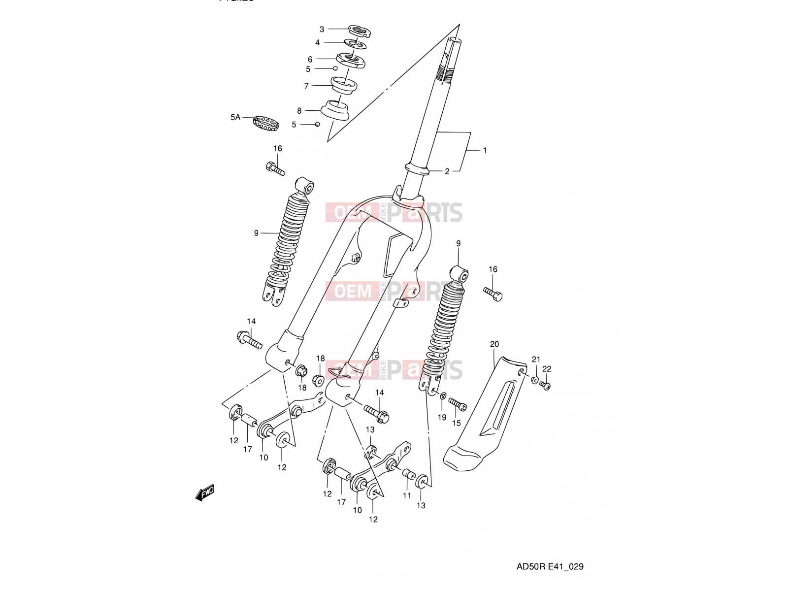 SUZUKI AD60 M (1991) Address 29 - FRONT FORK (E41)