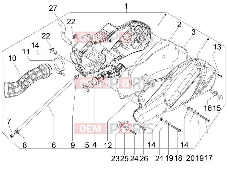 PIAGGIO Beverly 400 ie Tourer Engine » Air filter