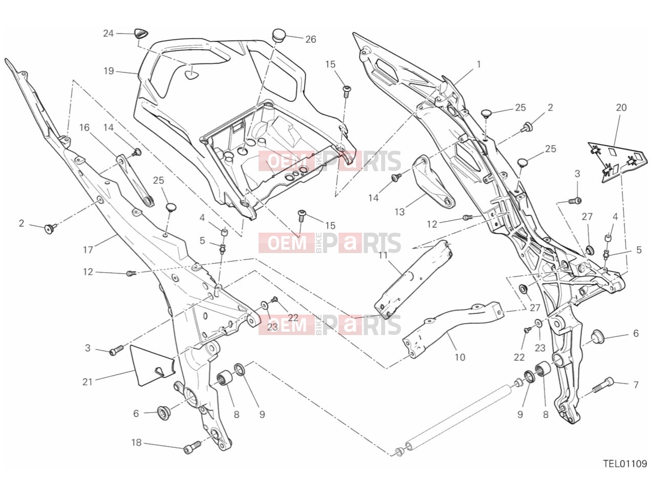 DUCATI 2019 Multistrada 1260 S REAR FRAME COMP.
