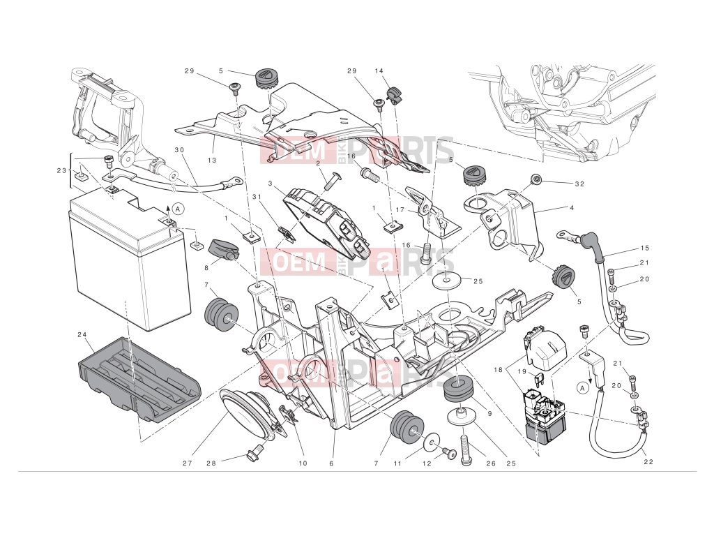 DUCATI 2012 Diavel AMG Battery support