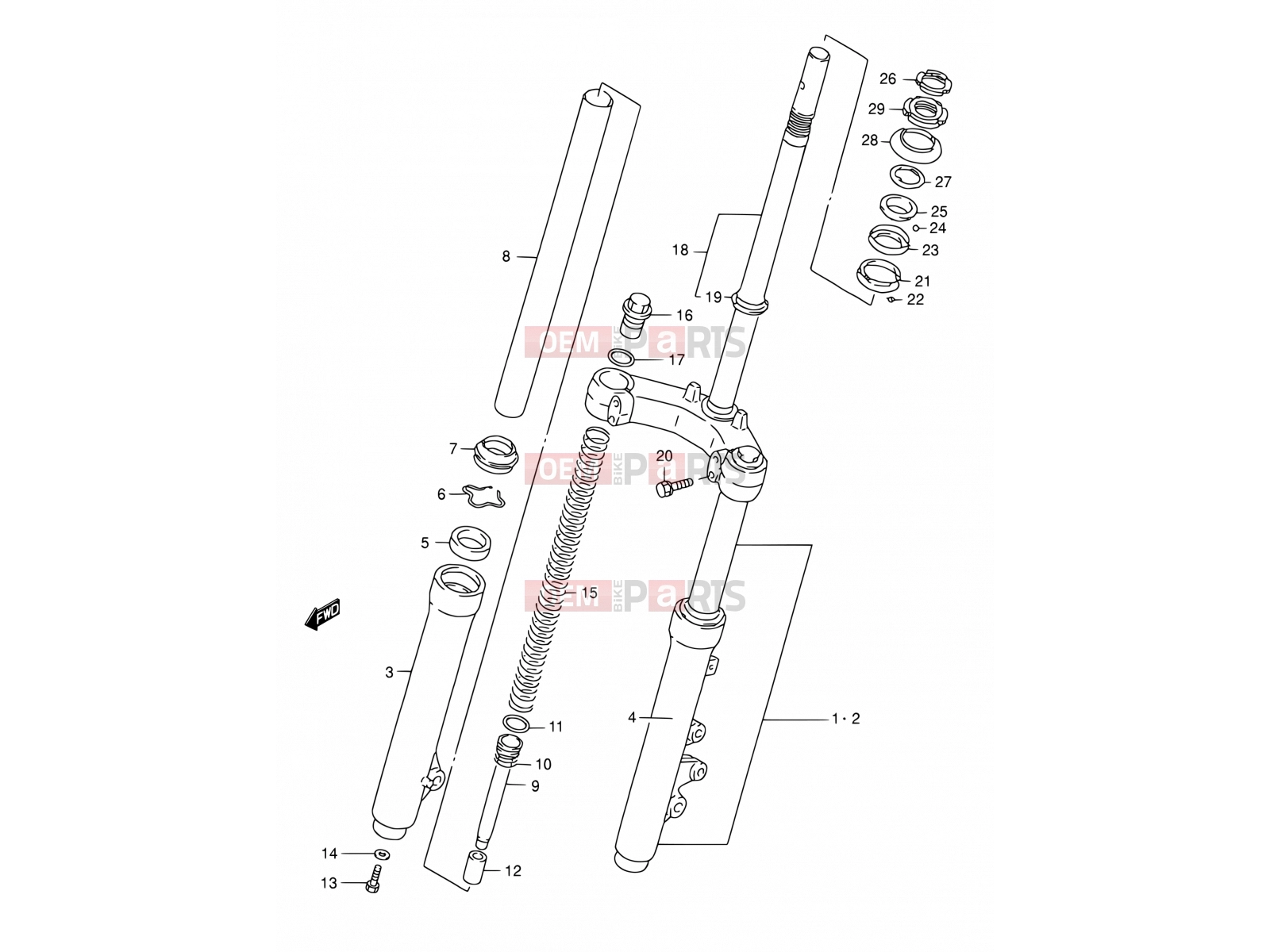 SUZUKI AN125 V (1997) 43 - FRONT FORK