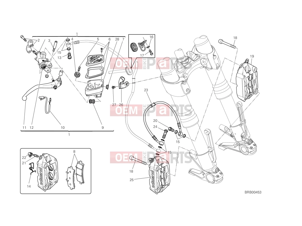 DUCATI 2014 Diavel FRONT BRAKE SYSTEM