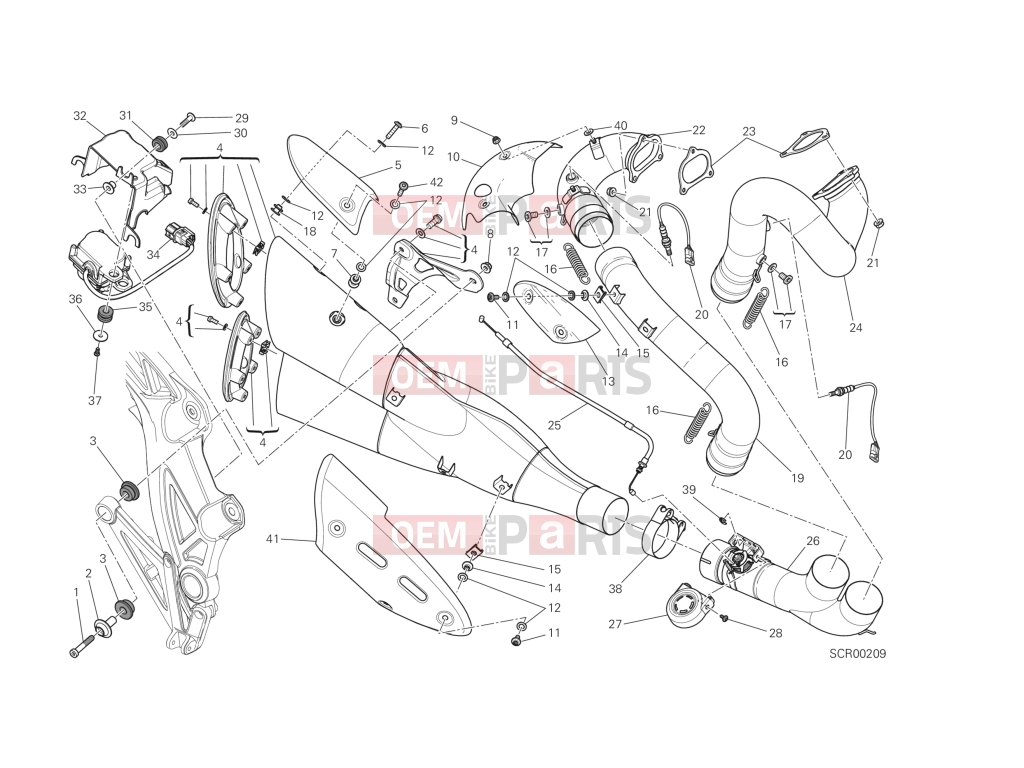 DUCATI 2014 Diavel EXHAUST SYSTEM
