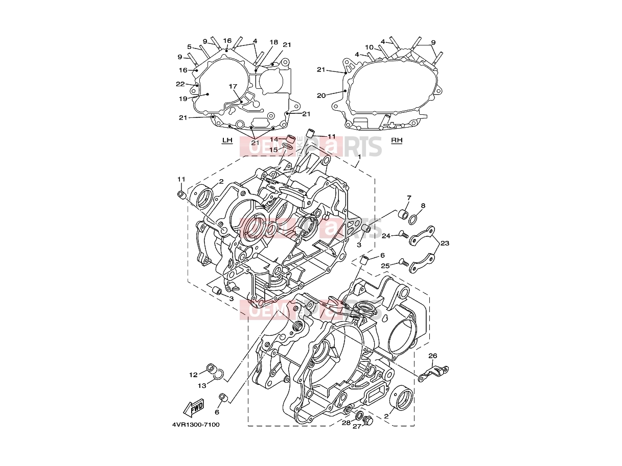 YAMAHA XVS 650 Dragstar XVS650 XVS65M V STAR 650 CUSTOM (5FBA) 2000 CRANKCASE