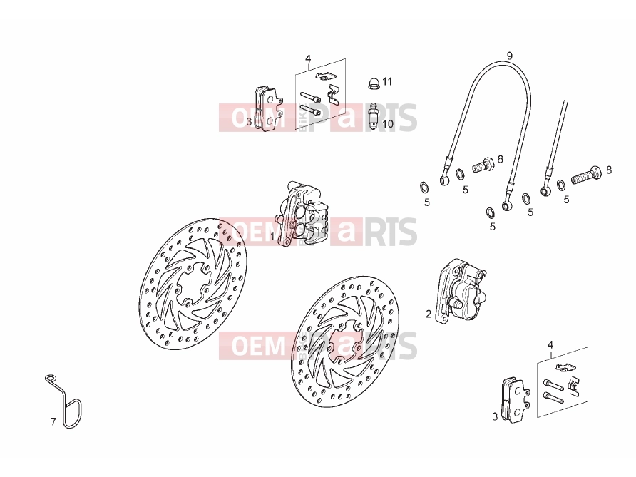 derbi Rambla 125-250 Tables » Front caliper