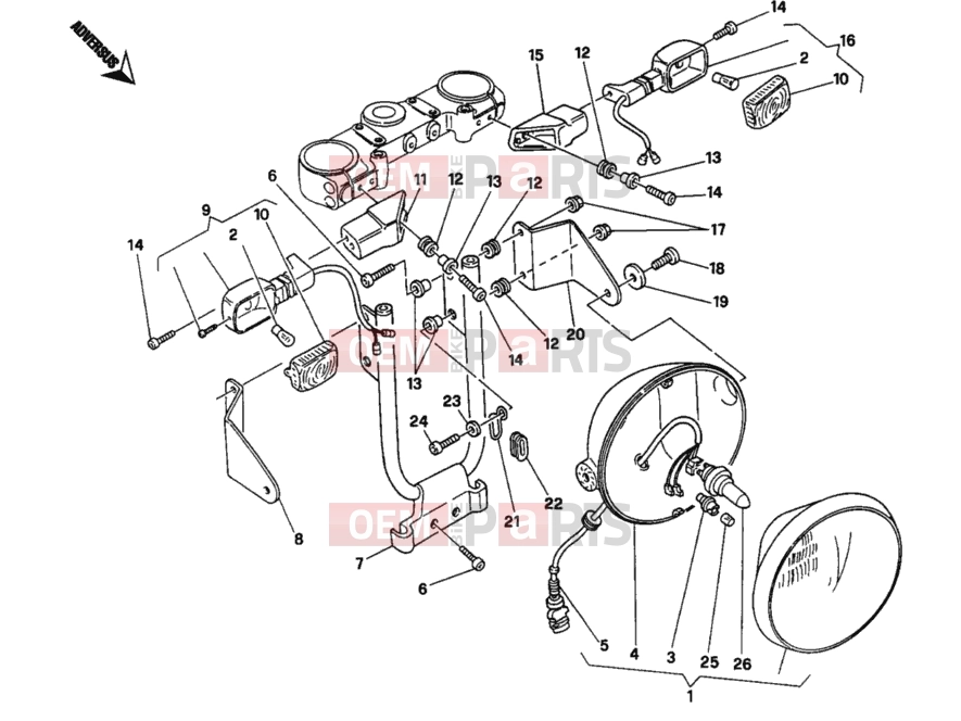 DUCATI 1997 Monster 400 HEADLIGHT » LIGHTING SYSTEM