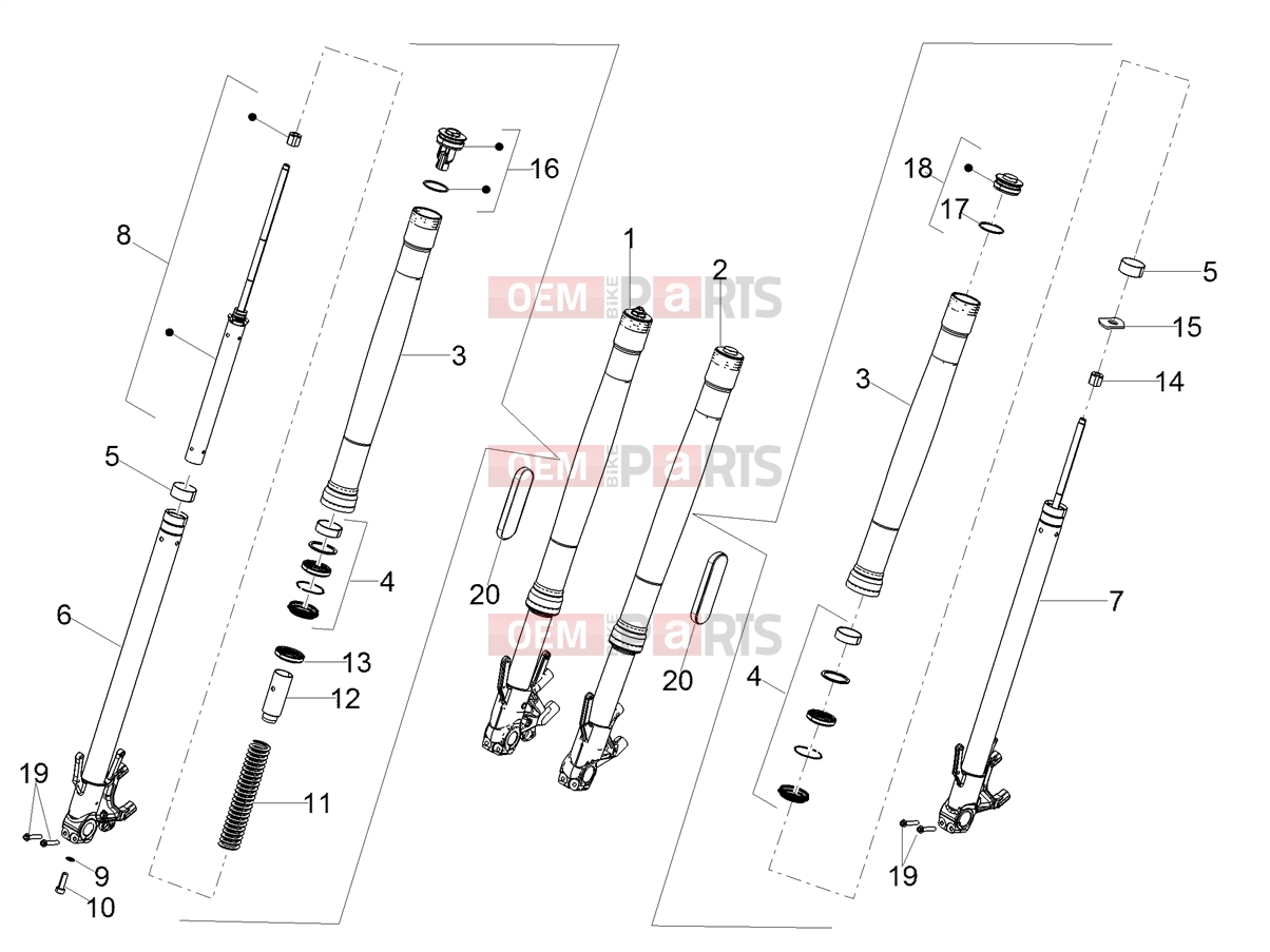 MOTOGUZZI V85 TT E5+ (EU) Suspensions » Front fork Kayaba