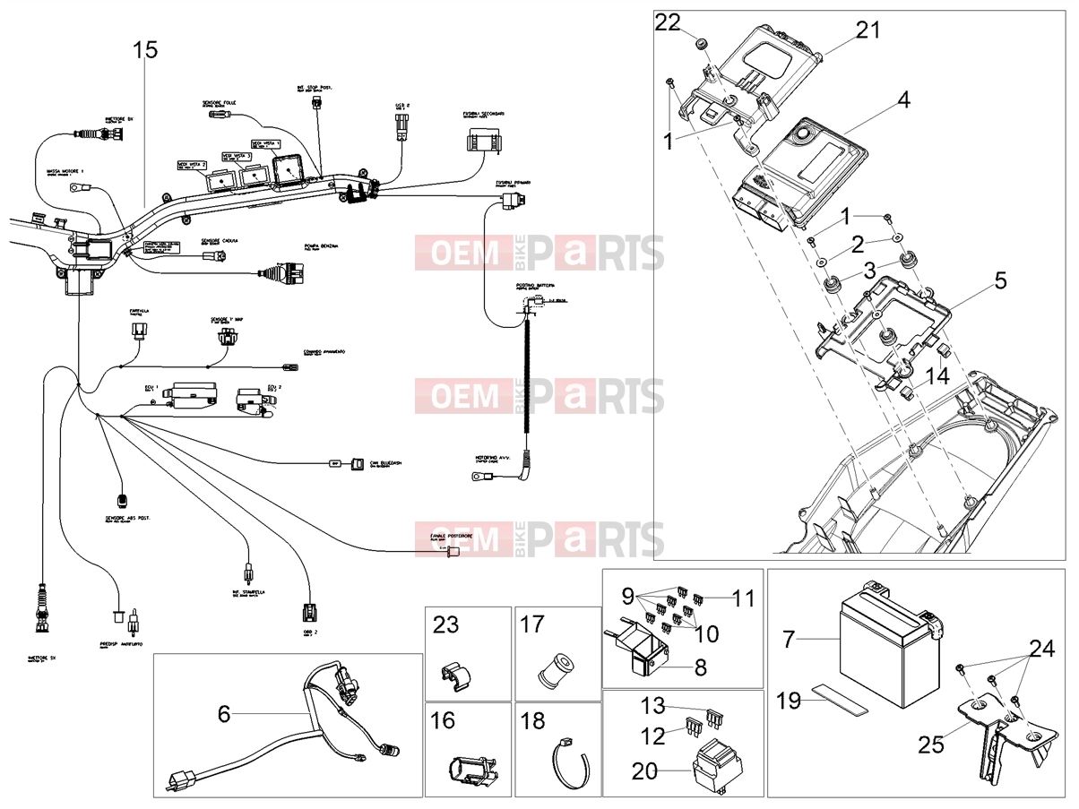 MOTOGUZZI V85 TT Strada E5+ (AU, JP) Electrical systems » Rear electrical system