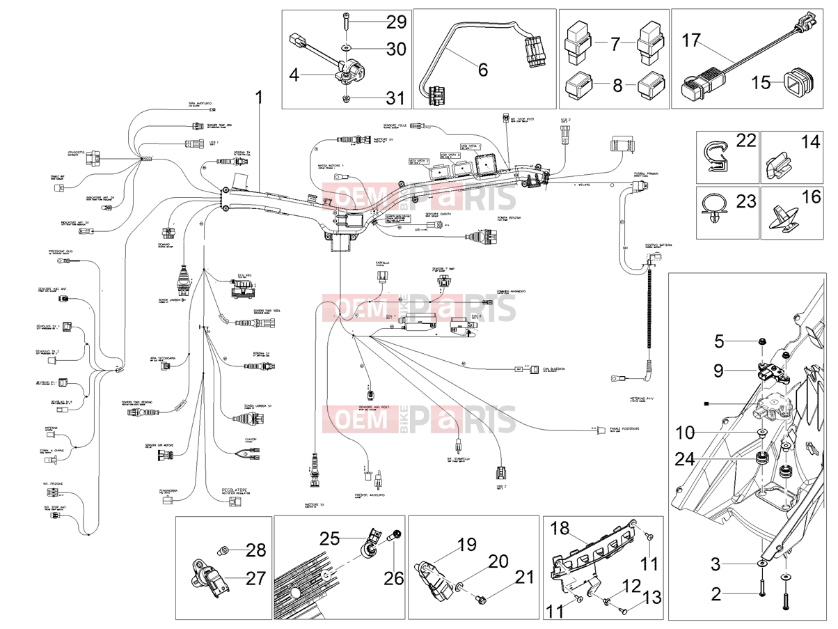 MOTOGUZZI V85 TT Strada E5+ (CND, USA) Electrical systems » Central electrical system