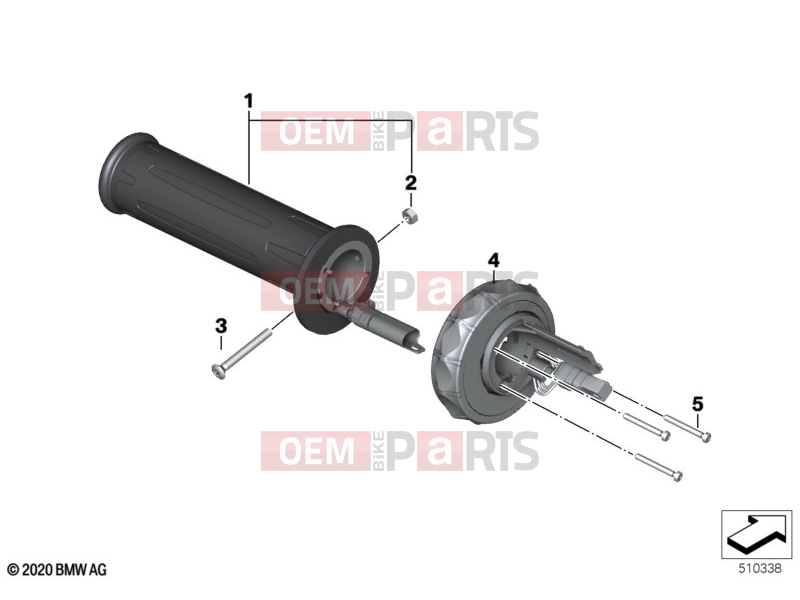 BMW Motorrad BMW 2019 C models C 400 X (0C09, 0C19) 32 | Grip left / Multi-Controller | Grip left / Multi-Controller
