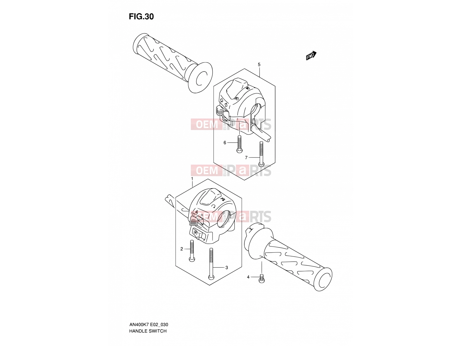 SUZUKI AN400A K9 (2009) Burgman 400 (E02,E19,E24,E54) 30 - HANDLE SWITCH