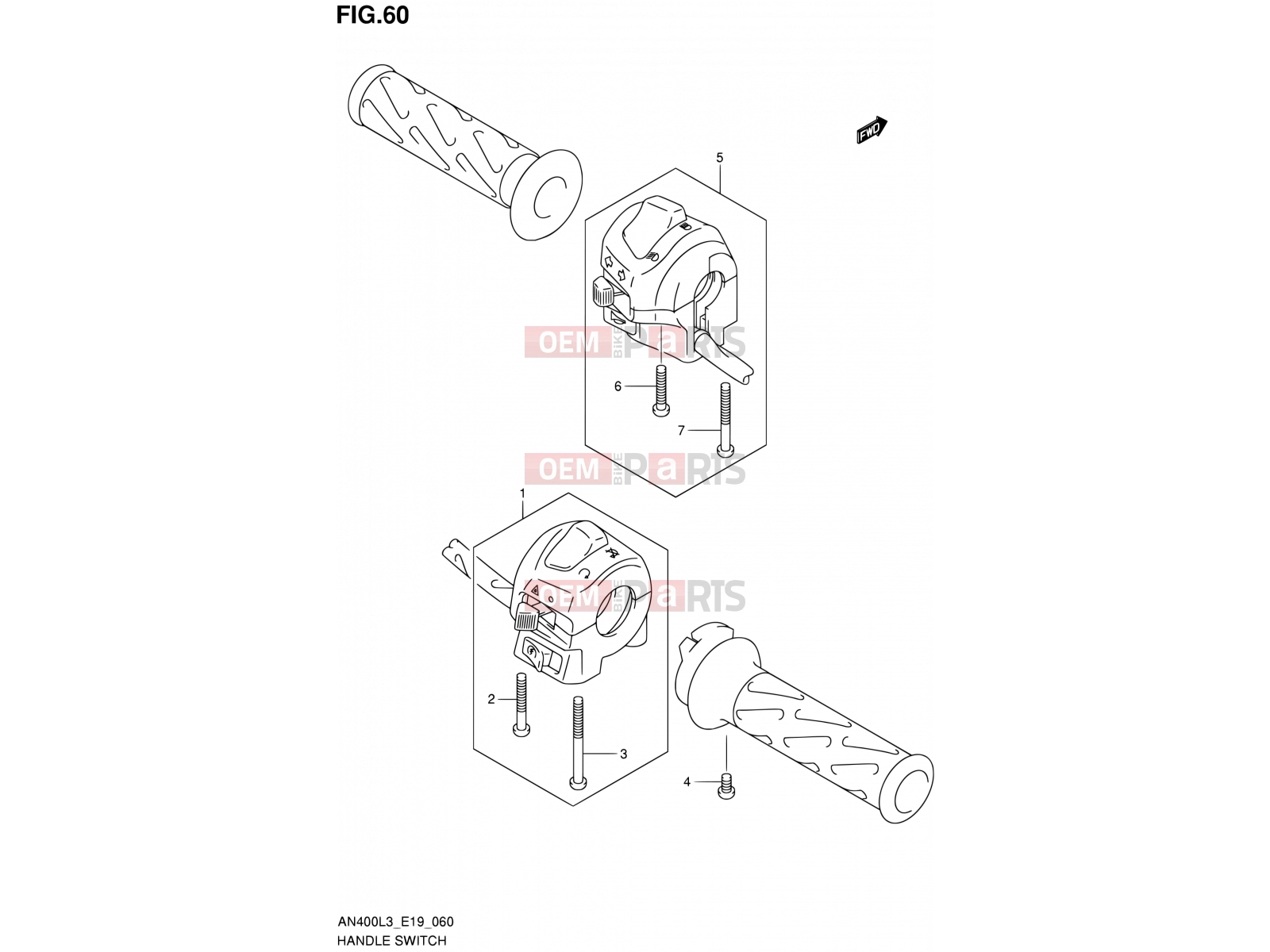 SUZUKI AN400A L3 (2013) Burgman 400 (E02,E19,E24) 60 - HANDLE SWITCH