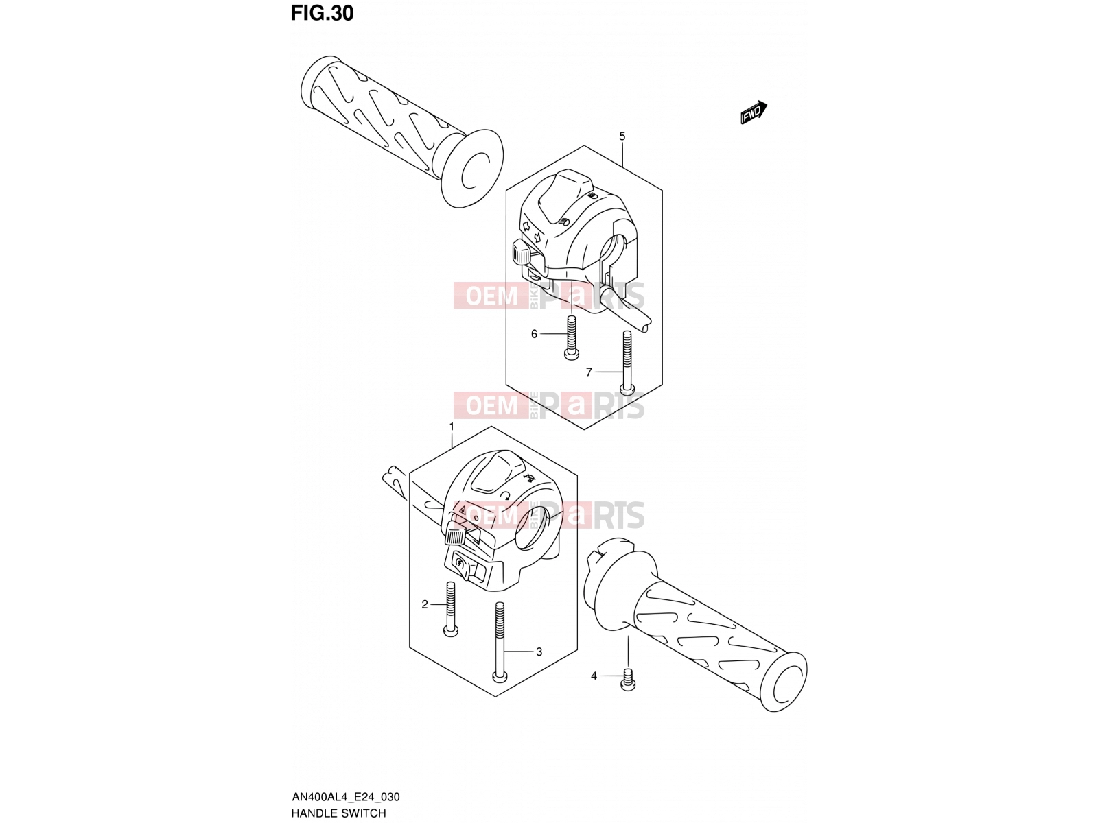 SUZUKI AN400A L4 (2014) Burgman 400 (E24) 30 - HANDLE SWITCH