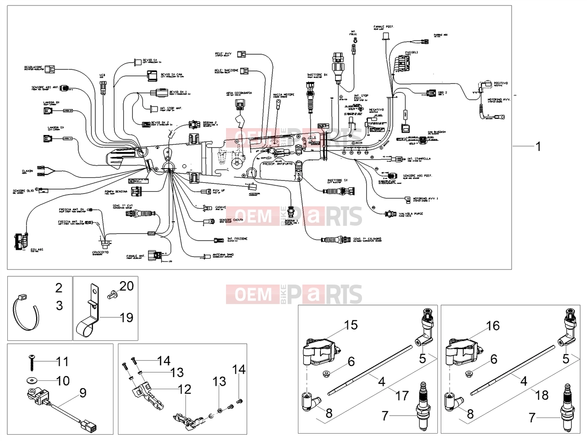 MOTOGUZZI V9 Bobber 850 SE E5 (EU) Electrical systems » Central electrical system