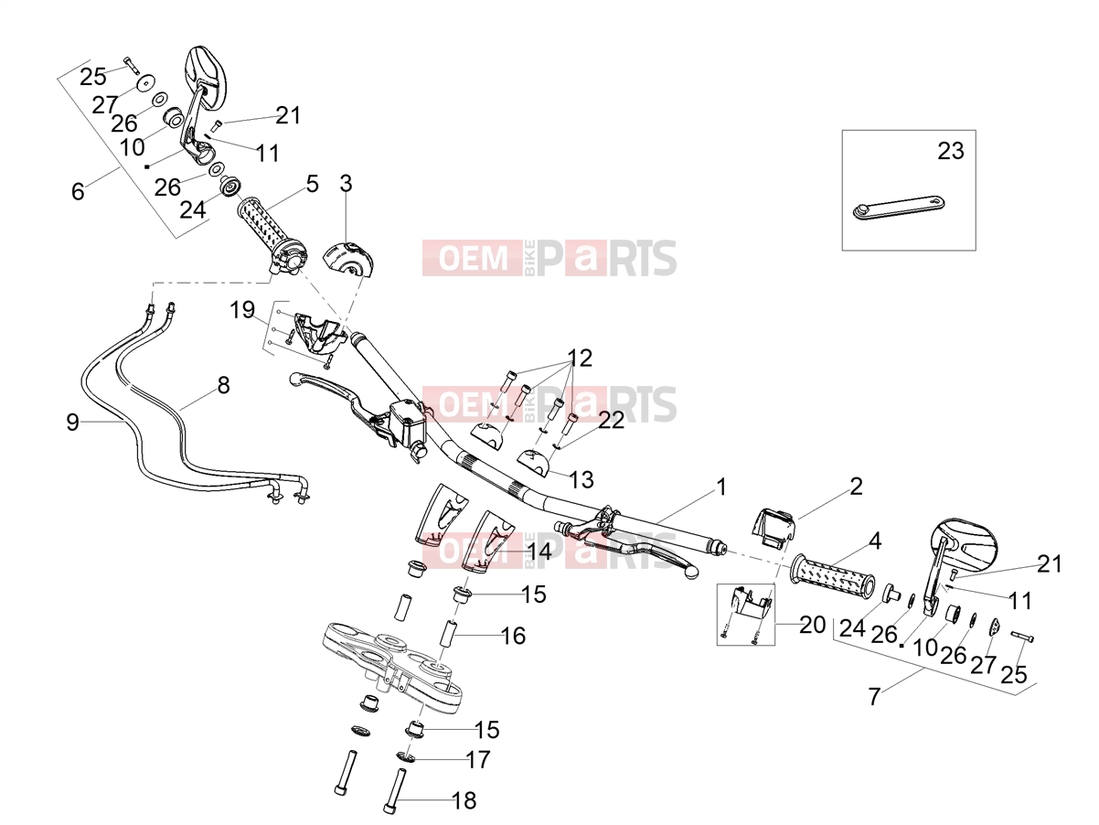 MOTOGUZZI V9 Bobber 850 SE E5 (EU) Handlebar - Controls » Handlebar - Controls