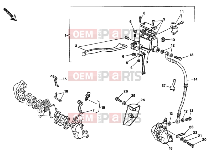 DUCATI 1996 Monster 600 FRONT BRAKE SYSTEM SINGLE DISK » BRAKING SYSTEM