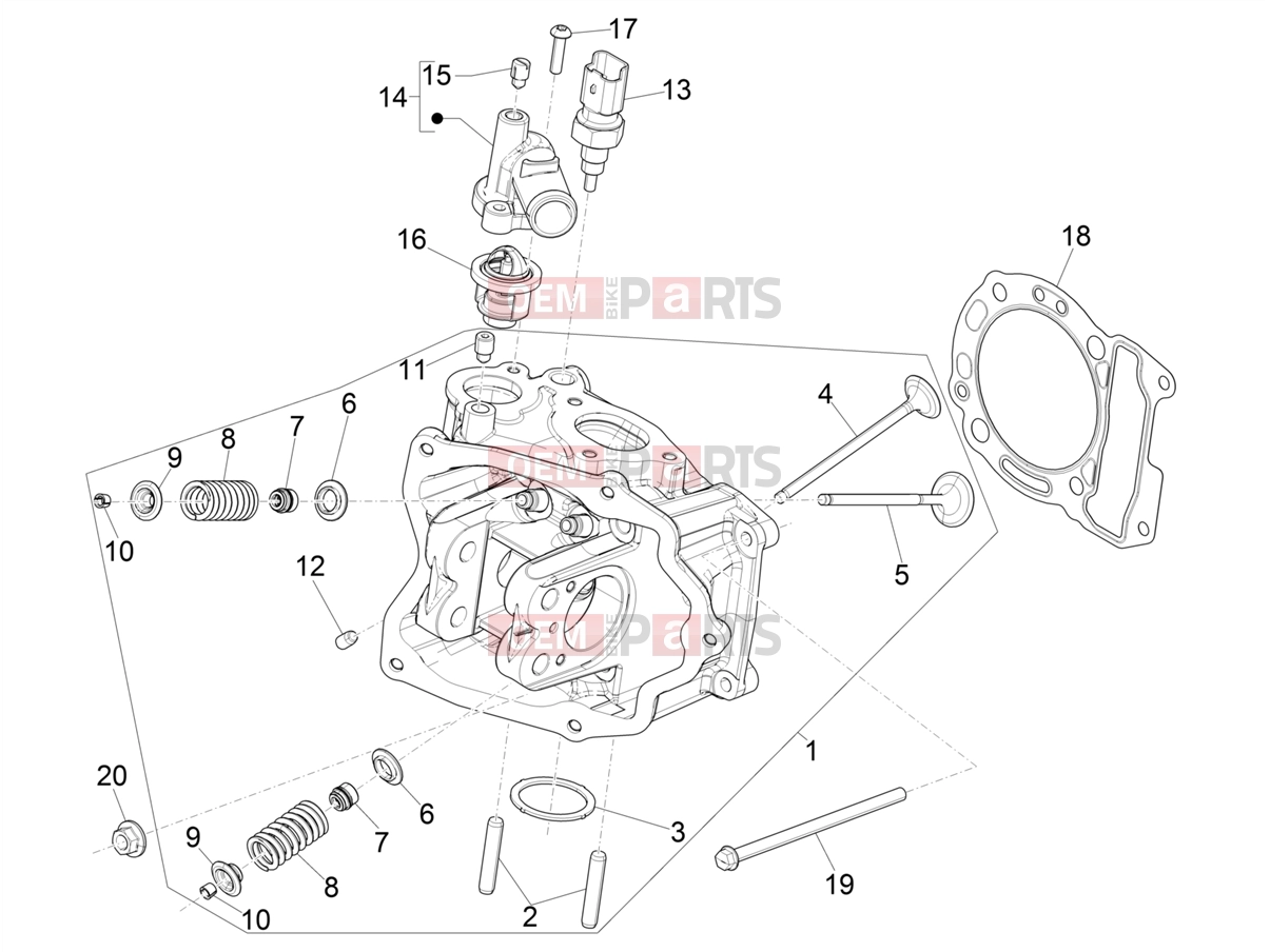 PIAGGIO Beverly 300 Deep Black E5 MY23 (EU) Engine » Head unit - Valve