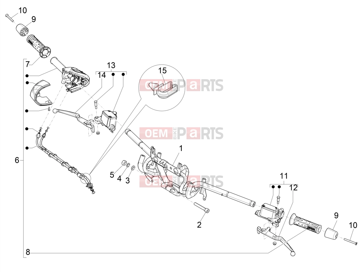 PIAGGIO Beverly 310 Classic - Sport E5+ (EU) Handlebars/Steering » Handlebars - Master cil.