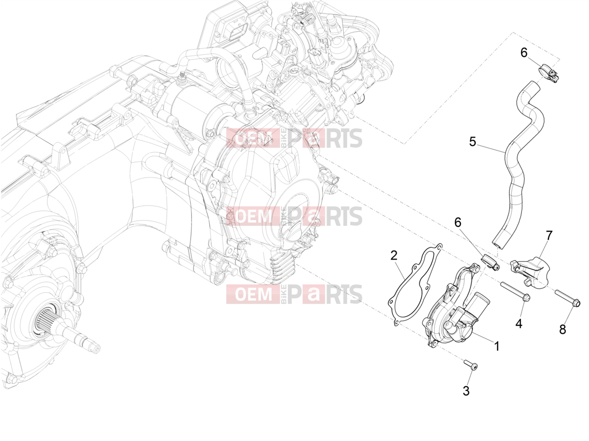 PIAGGIO Beverly 400 HPE E5 (EU) Engine » Cooler pump