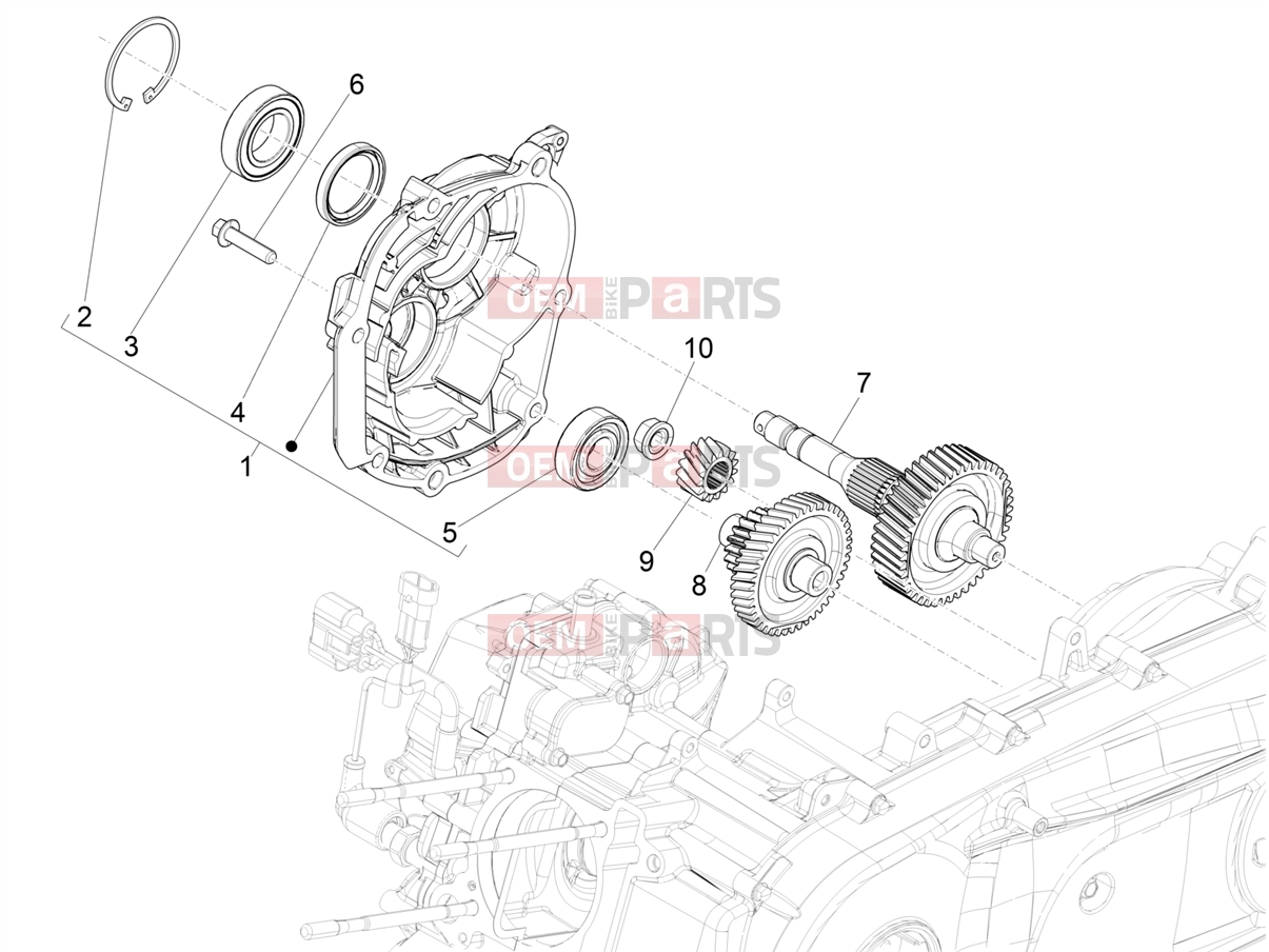 PIAGGIO Beverly 400 HPE E5 (EU) Engine » Reduction unit