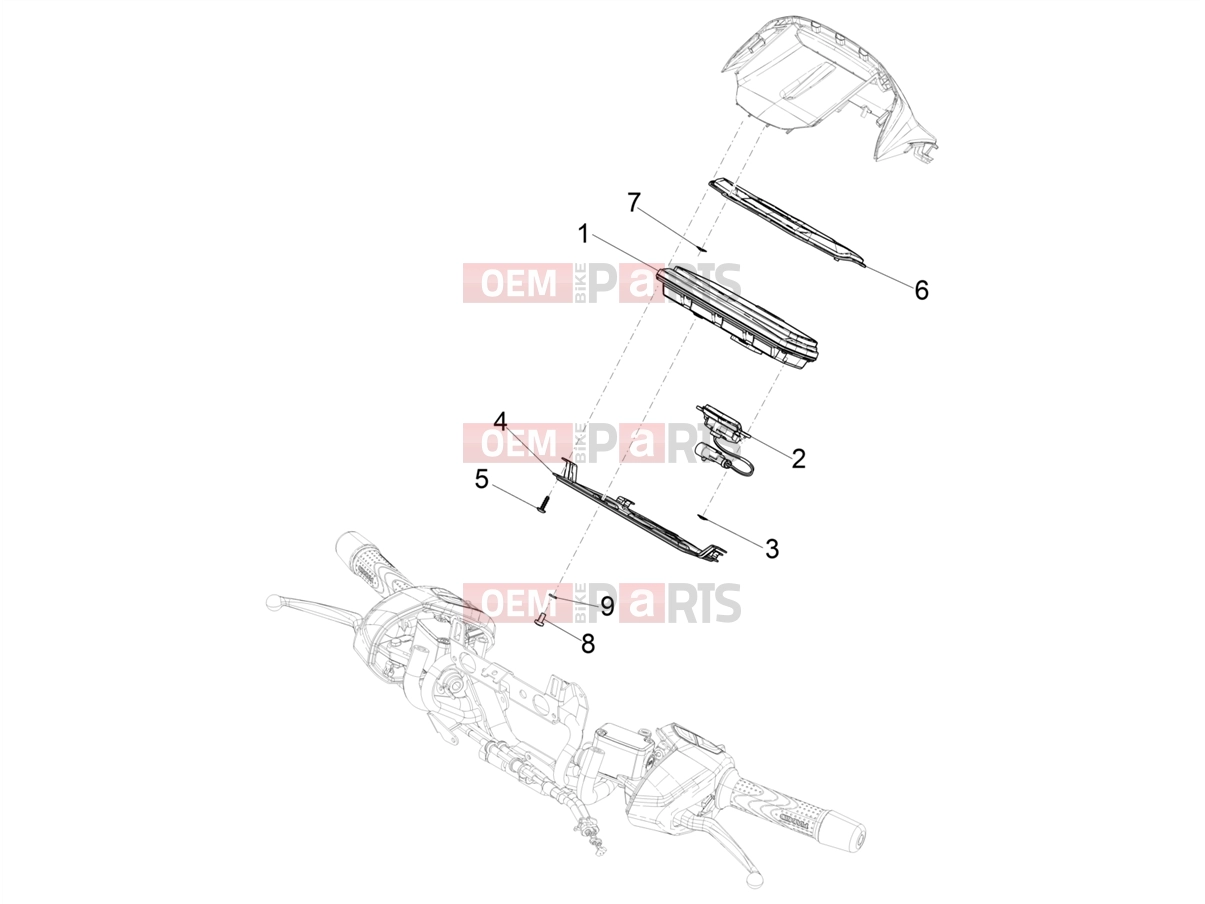 PIAGGIO Beverly 400 Deep Black E5 (EU) Handlebars/Steering » Meter combination - Cruscotto