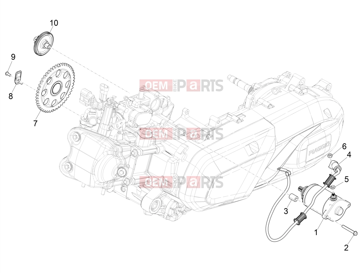 PIAGGIO Beverly 400 Deep Black E5 (EU) Engine » Stater - Electric starter