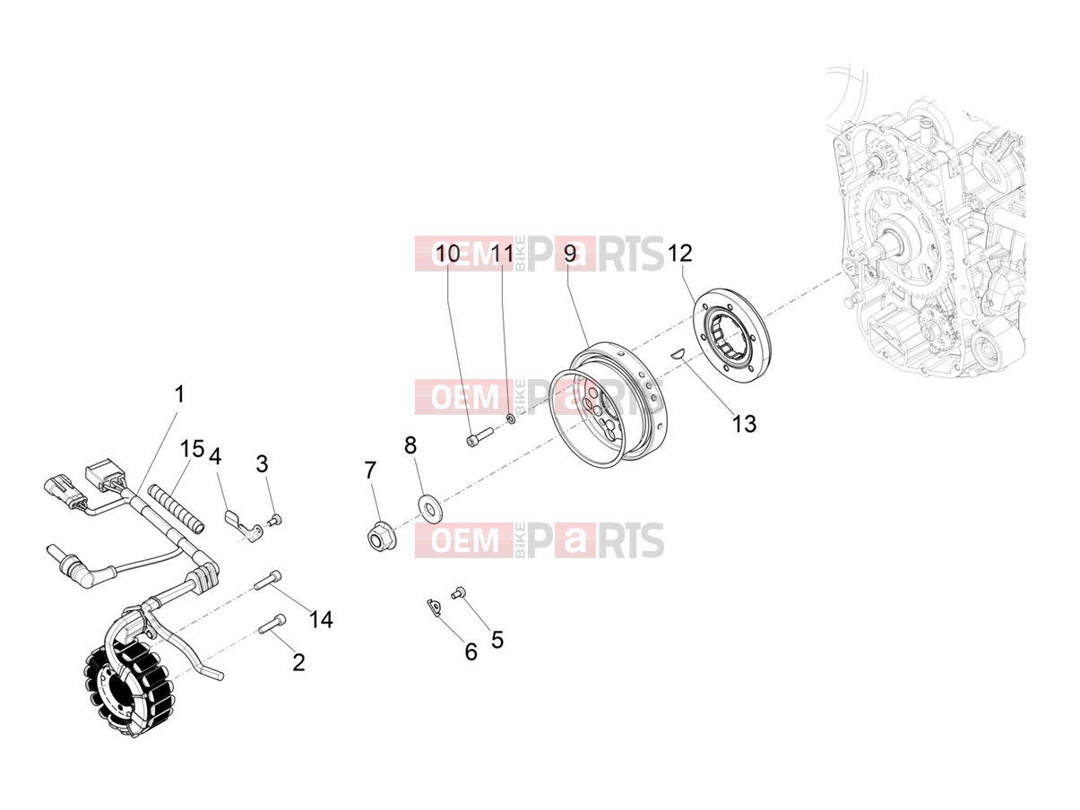PIAGGIO BV 400 Deep Black E5 (CA, USA) Engine » Flywheel magneto