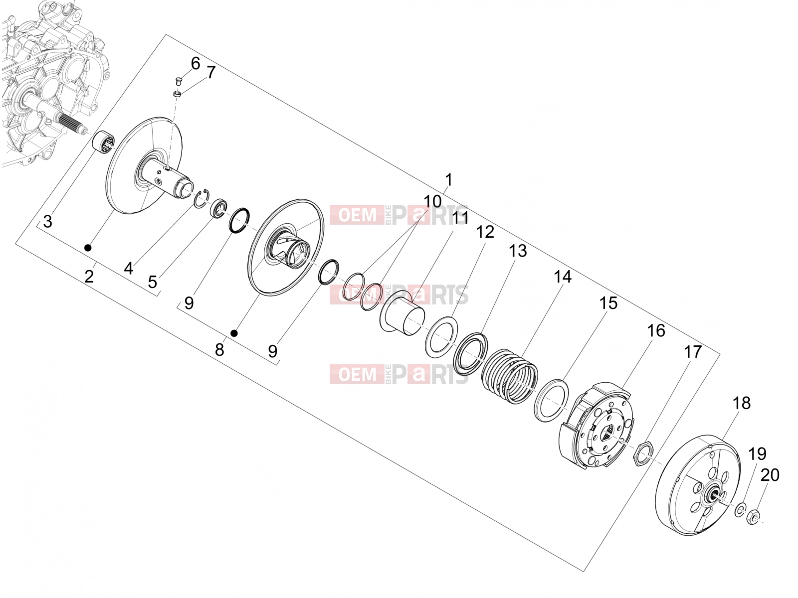 PIAGGIO Medley 125 E5 (EU) Engine » Driven pulley