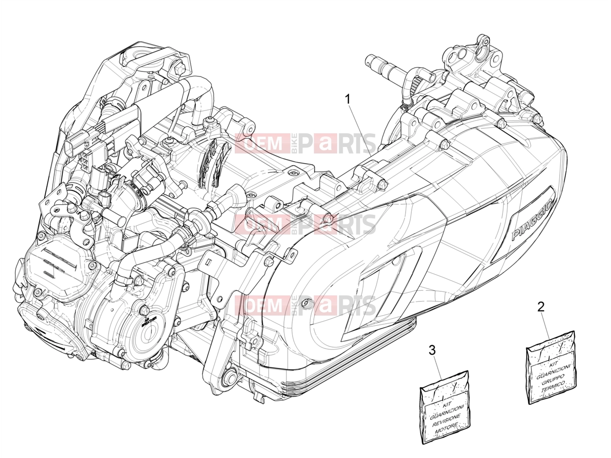 PIAGGIO Medley 125 E5 (EU) Engine » Engine assembly