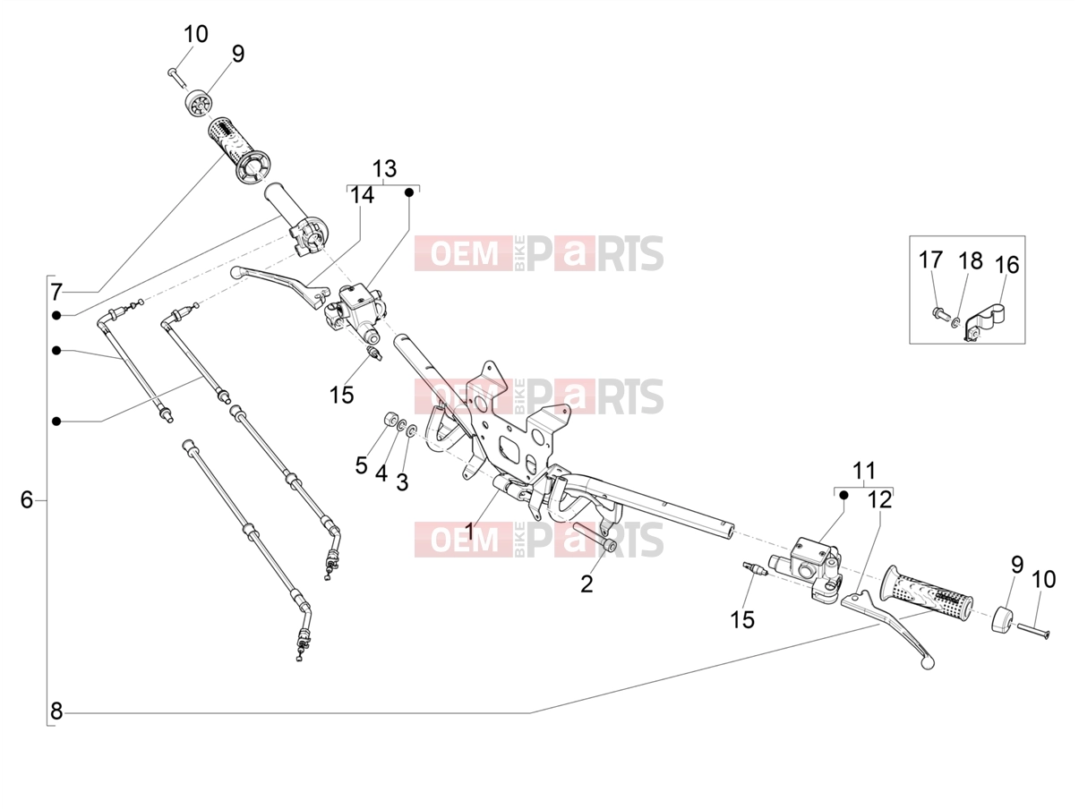 PIAGGIO Medley 125 E5 (EU) Handlebars/Steering » Handlebars - Master cil.