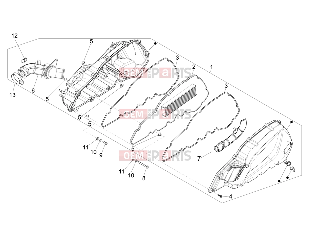 PIAGGIO Medley 200 E5+ (EU) Engine » Air filter