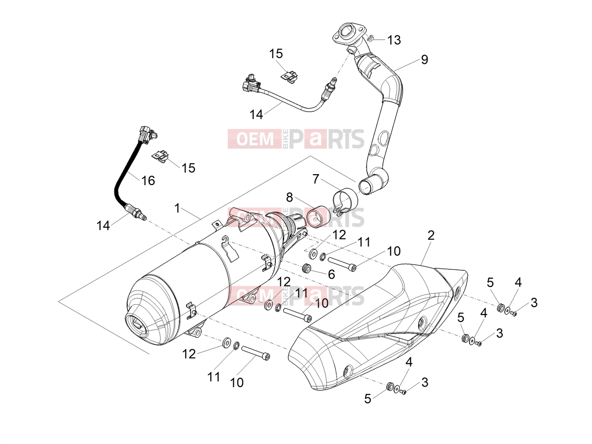 PIAGGIO Medley 200 E5+ (EU) Engine » Silencer