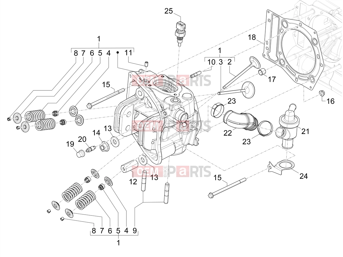 PIAGGIO MP3 530 HPE Exclusive E5+ (EU) Engine » Head unit - Valve