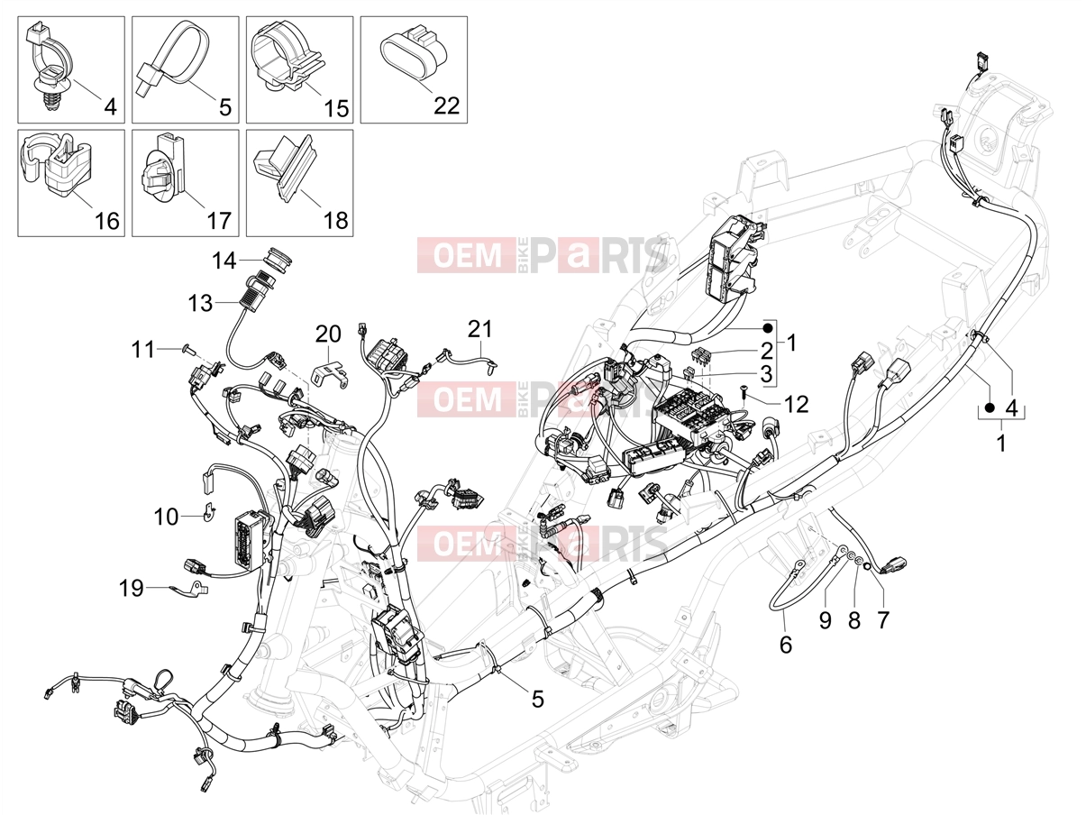 PIAGGIO MP3 530 HPE Exclusive E5+ (EU) Electrical system » Main cable harness