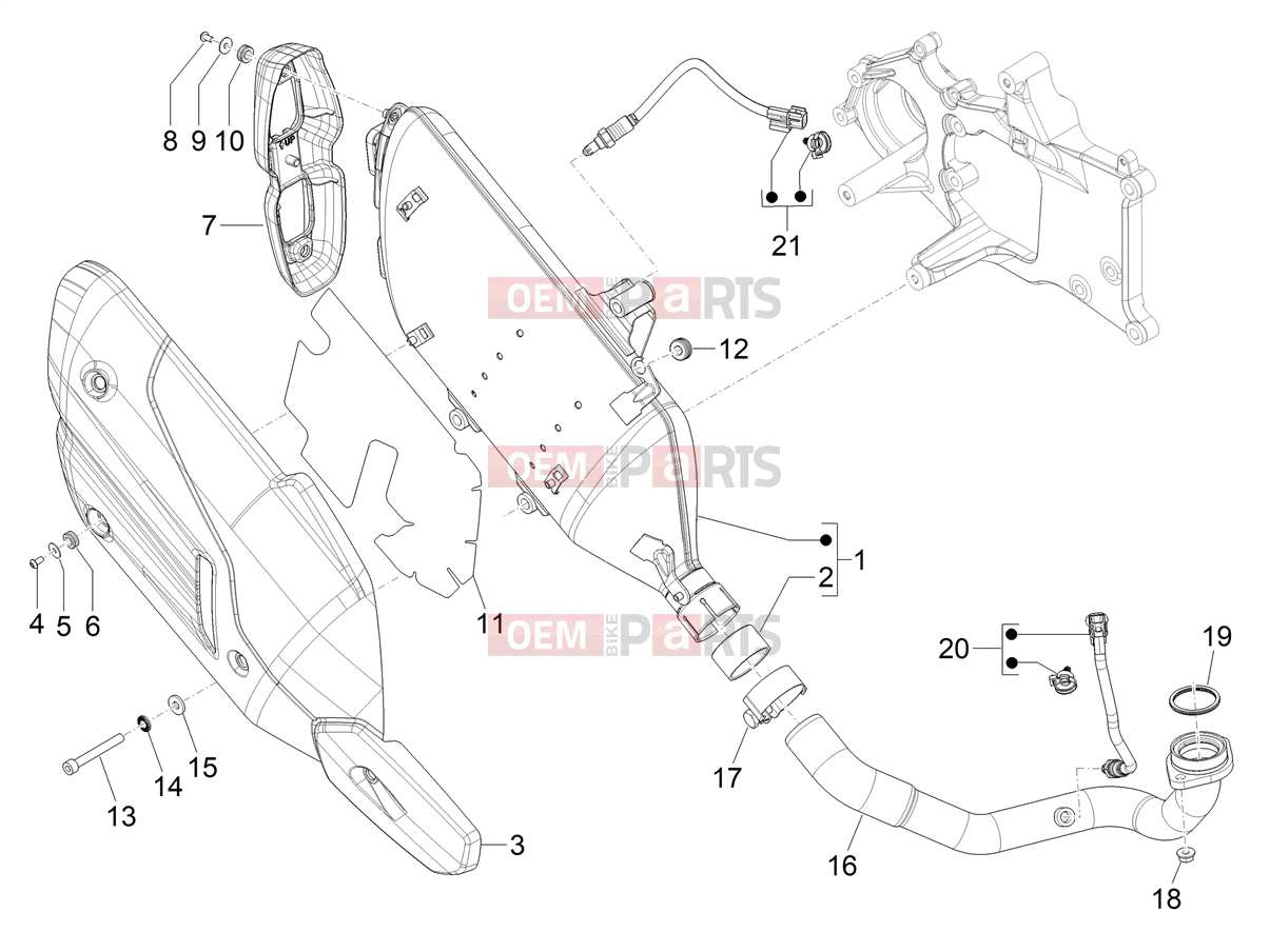 PIAGGIO MP3 530 HPE Exclusive E5+ (EU) Engine » Silencer