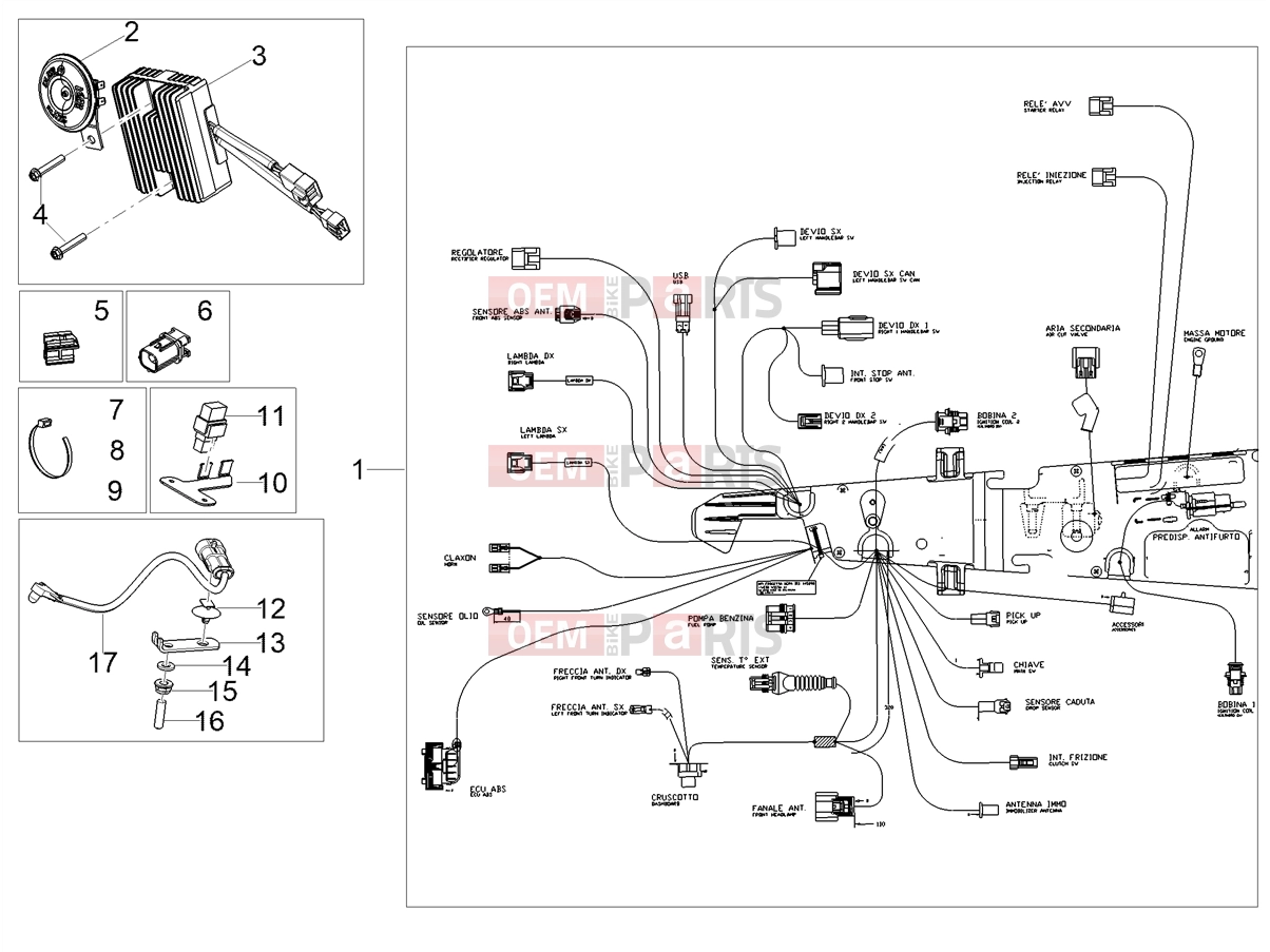 MOTOGUZZI V7 Sport E5+ (EU) Electrical systems » Front electrical system