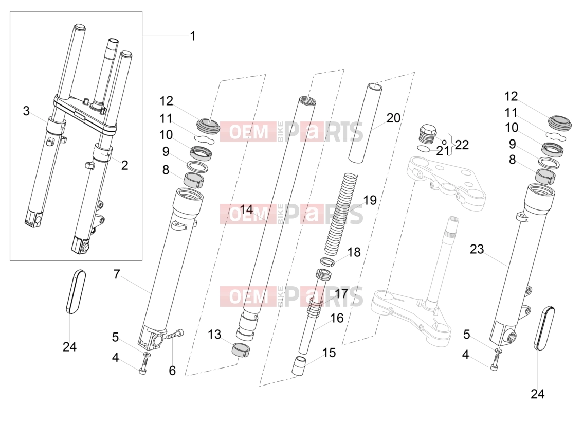 MOTOGUZZI V7 Special E5+ (EU) Suspensions » Front fork Kaifa