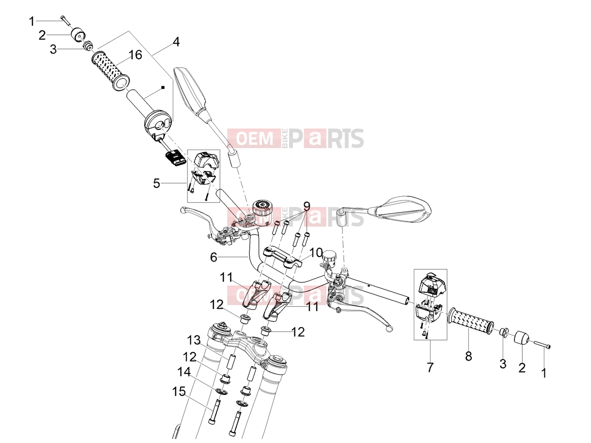 MOTOGUZZI V100 Mandello E5 (EU) Handlebar - Controls » Handlebar - Controls