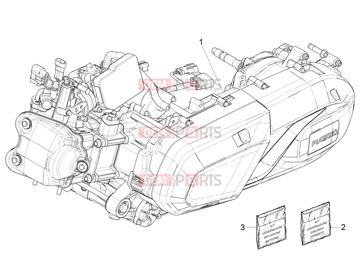 PIAGGIO BV 400 Sport FL (CA, USA) Engine » Engine assembly