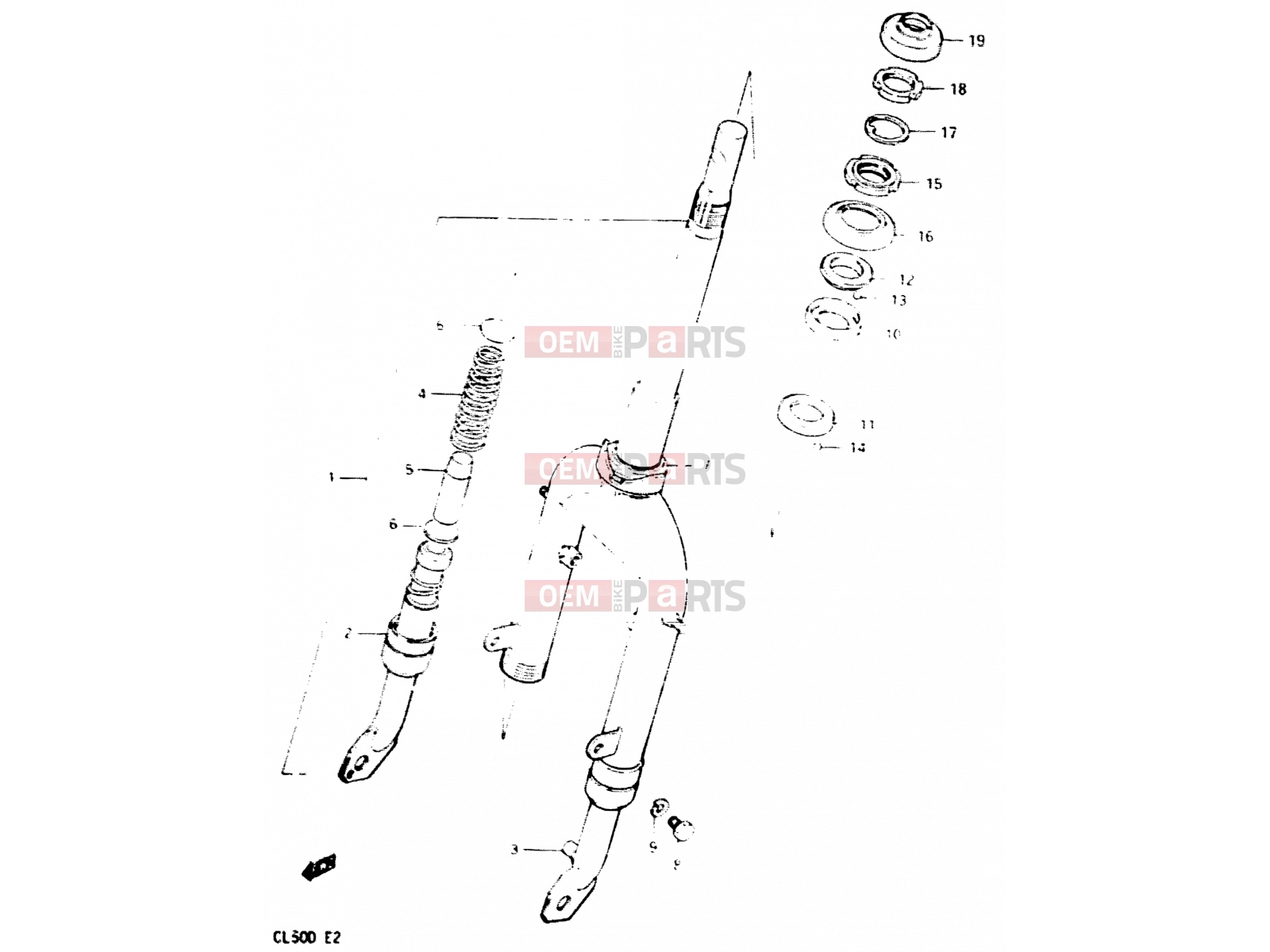 SUZUKI CL50 / CL50D D (1983) 30 - FRONT FORK