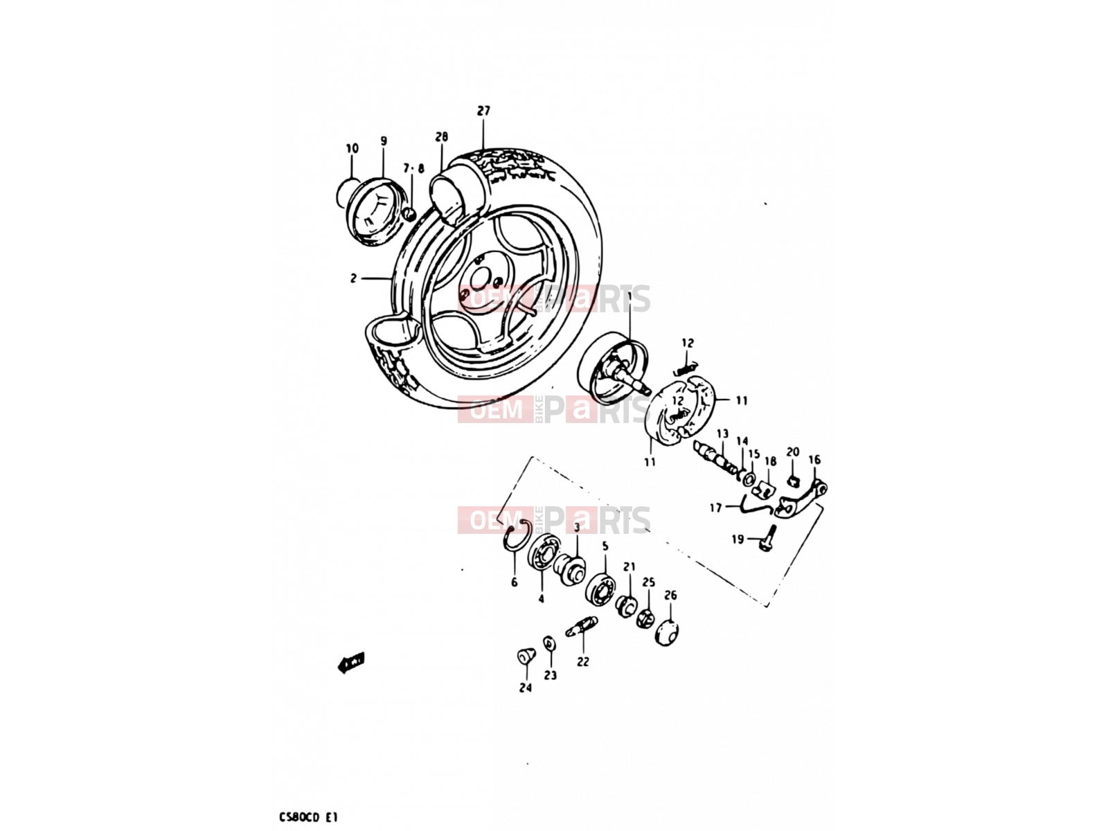 SUZUKI CS80C / CS80L D (1983) 44 - FRONT WHEEL
